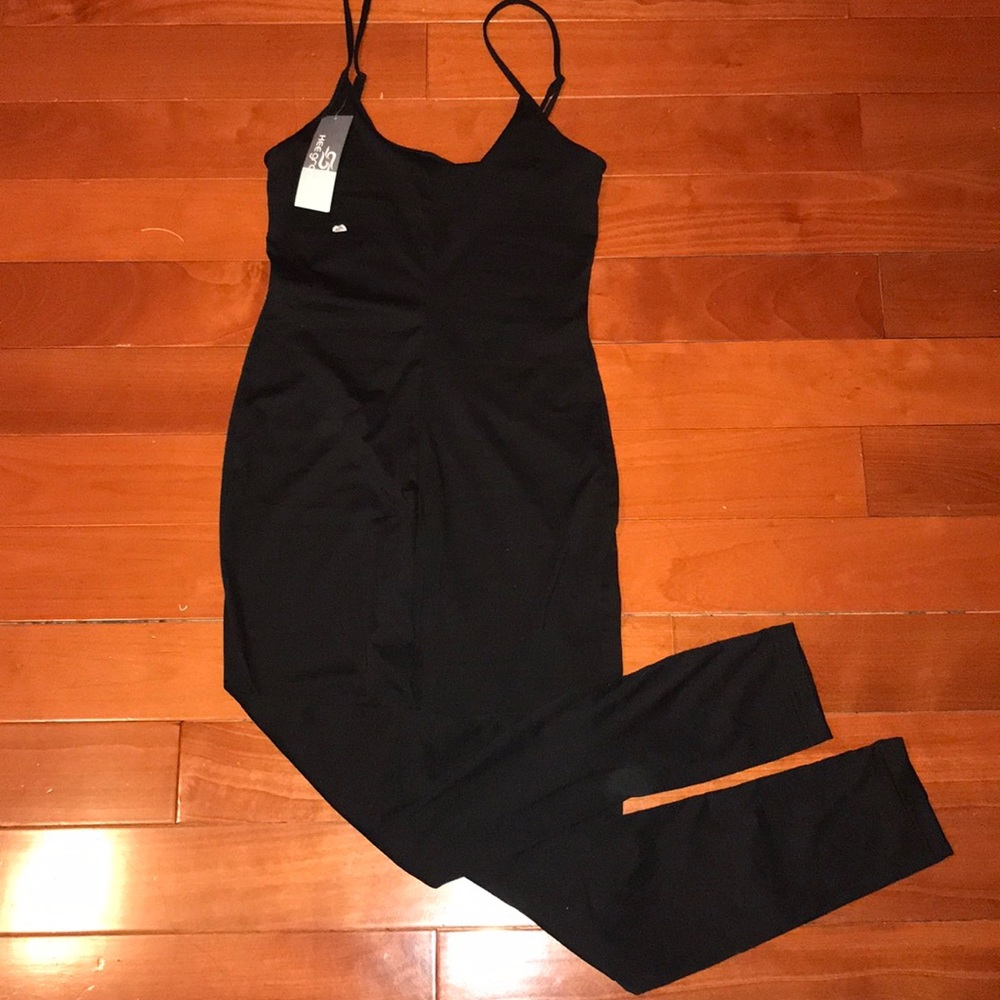 Black cotton jumpsuit